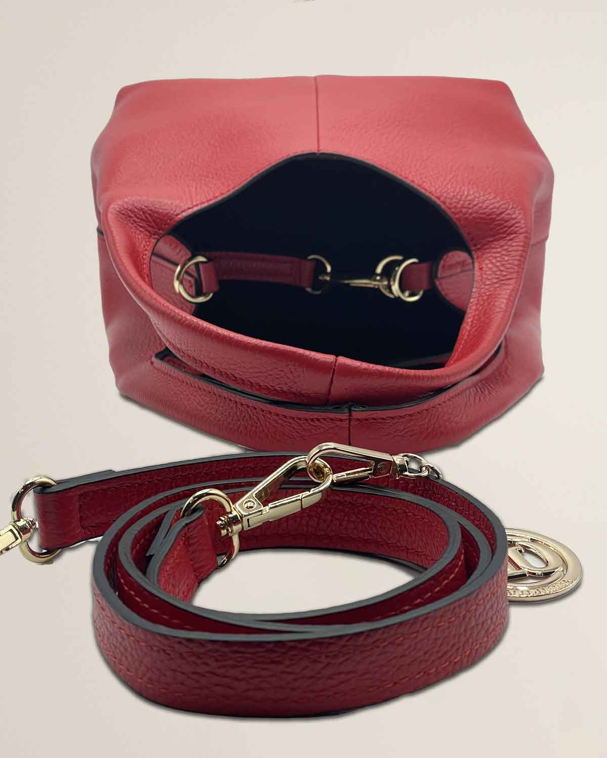 Borsa donna in pelle dollaro Dominique color rosso - Alidiluna