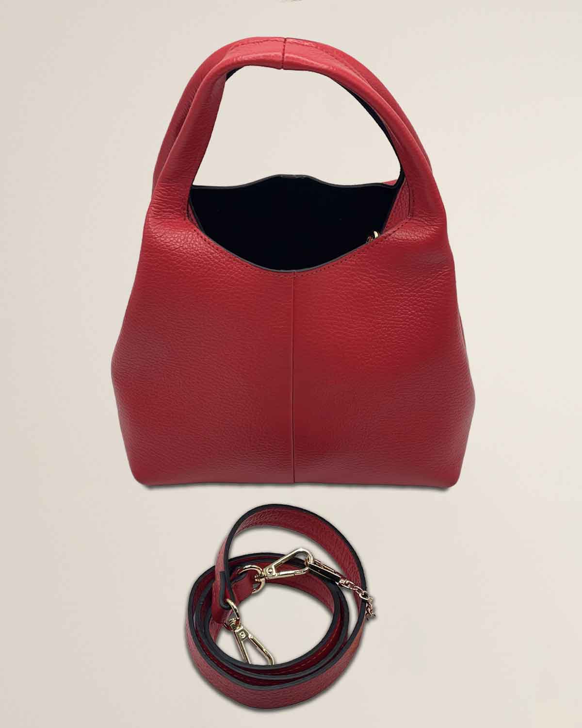 Borsa donna in pelle dollaro Dominique color rosso - Alidiluna