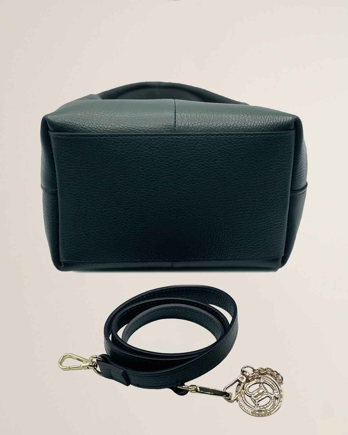 Borsa donna in pelle dollaro Dominique color Verde bottiglia - Alidiluna