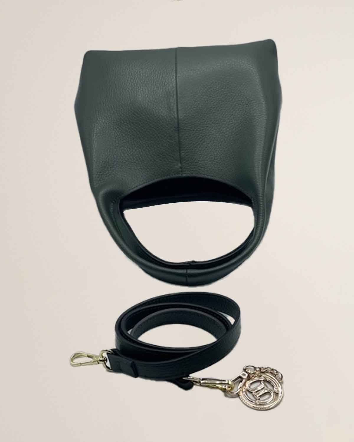 Borsa donna in pelle dollaro Dominique color Verde bottiglia - Alidiluna