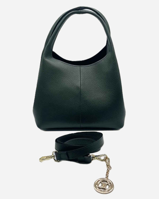 Borsa a Mano Donna Dominique in Pelle Dollaro Verde Bottiglia | Made in Italy