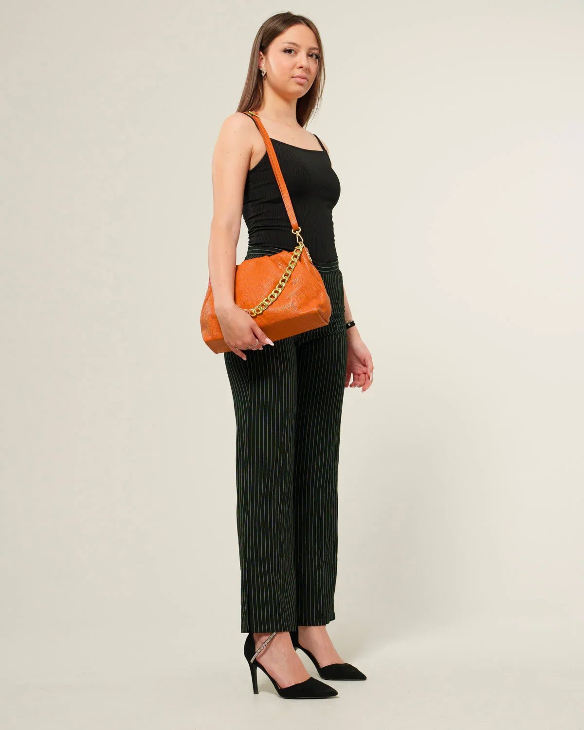 Borsa Donna Lauretana Vera Pelle Cognac chiaro Elegante e Morbida - Alidiluna