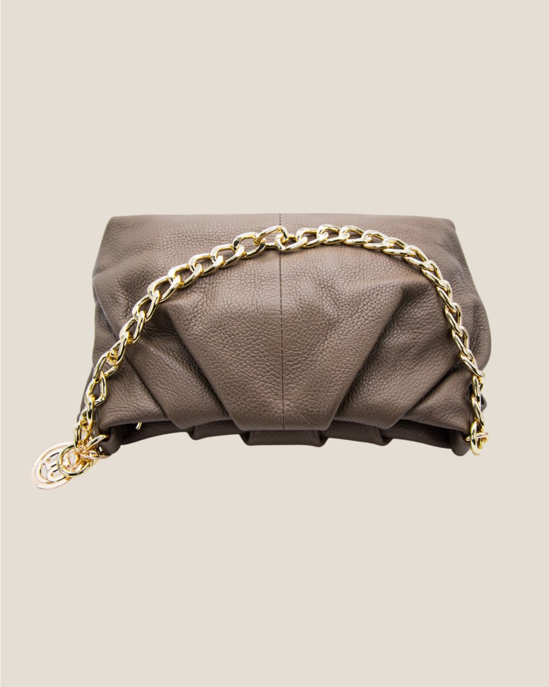 Borsa Donna Lauretana Vera Pelle Fango Elegante Morbida - Alidiluna