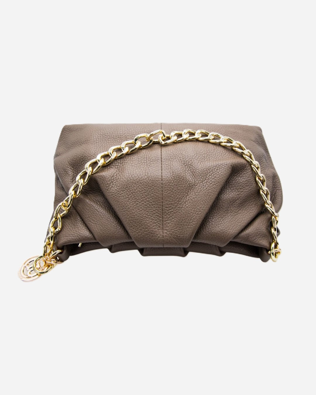 Borsa Donna Lauretana Vera Pelle Fango | Catena Dorata | Made in Italy