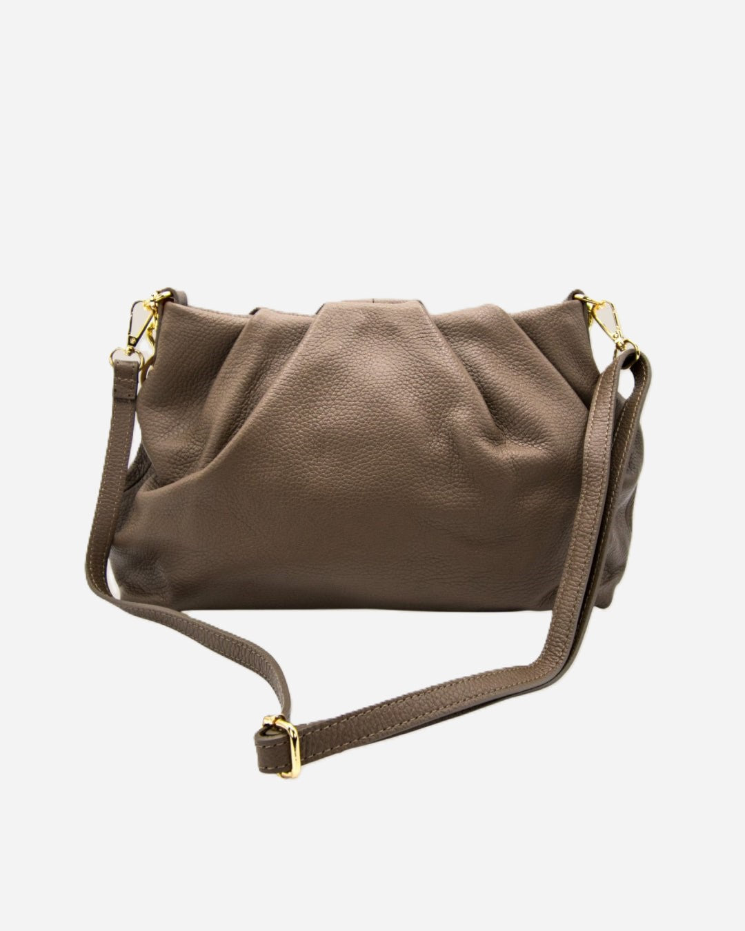 Borsa Donna Lauretana Vera Pelle Fango | Catena Dorata | Made in Italy