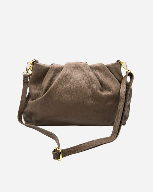 Borsa Donna Lauretana Vera Pelle Fango | Catena Dorata | Made in Italy