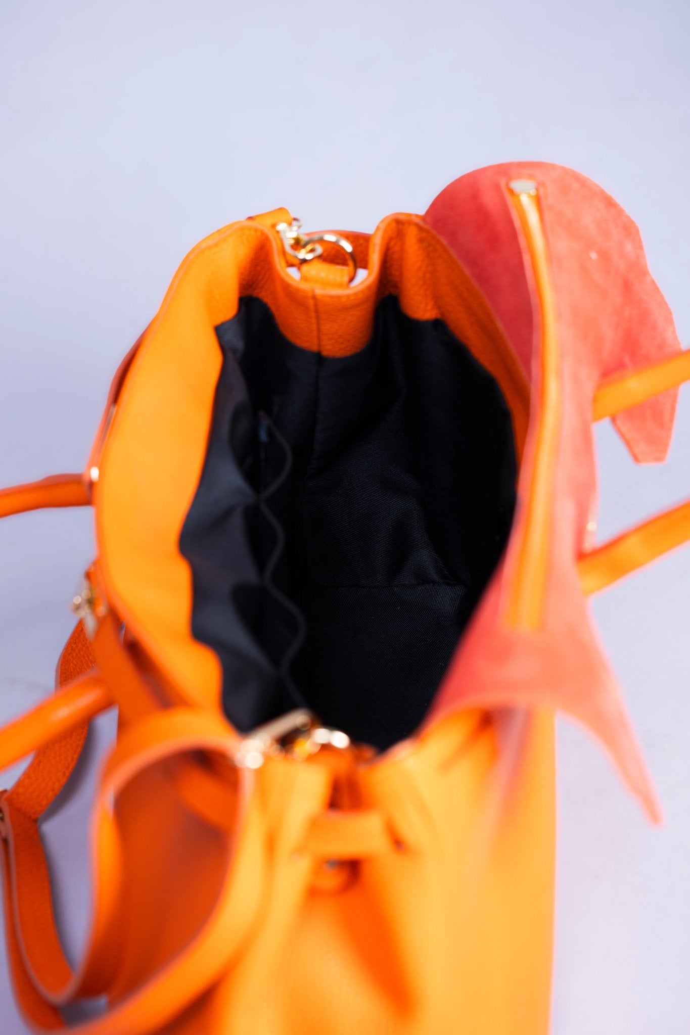 Borsa Donna LUNA in Vera Pelle Arancione Made in Italy – Eleganza Artigianale - Alidiluna