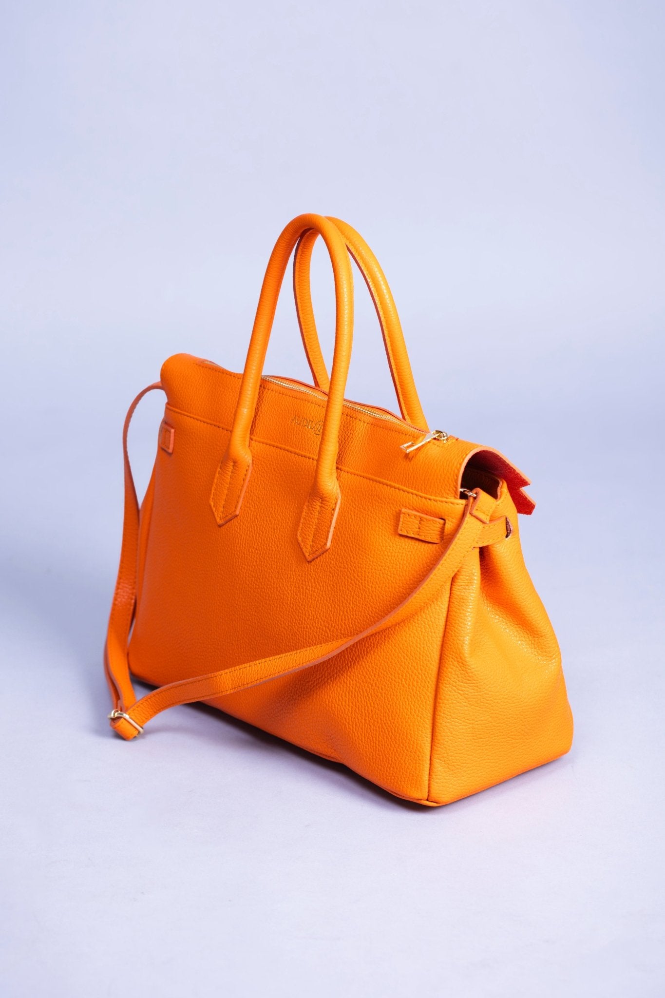 Borsa Donna LUNA in Vera Pelle Arancione Made in Italy – Eleganza Artigianale - Alidiluna