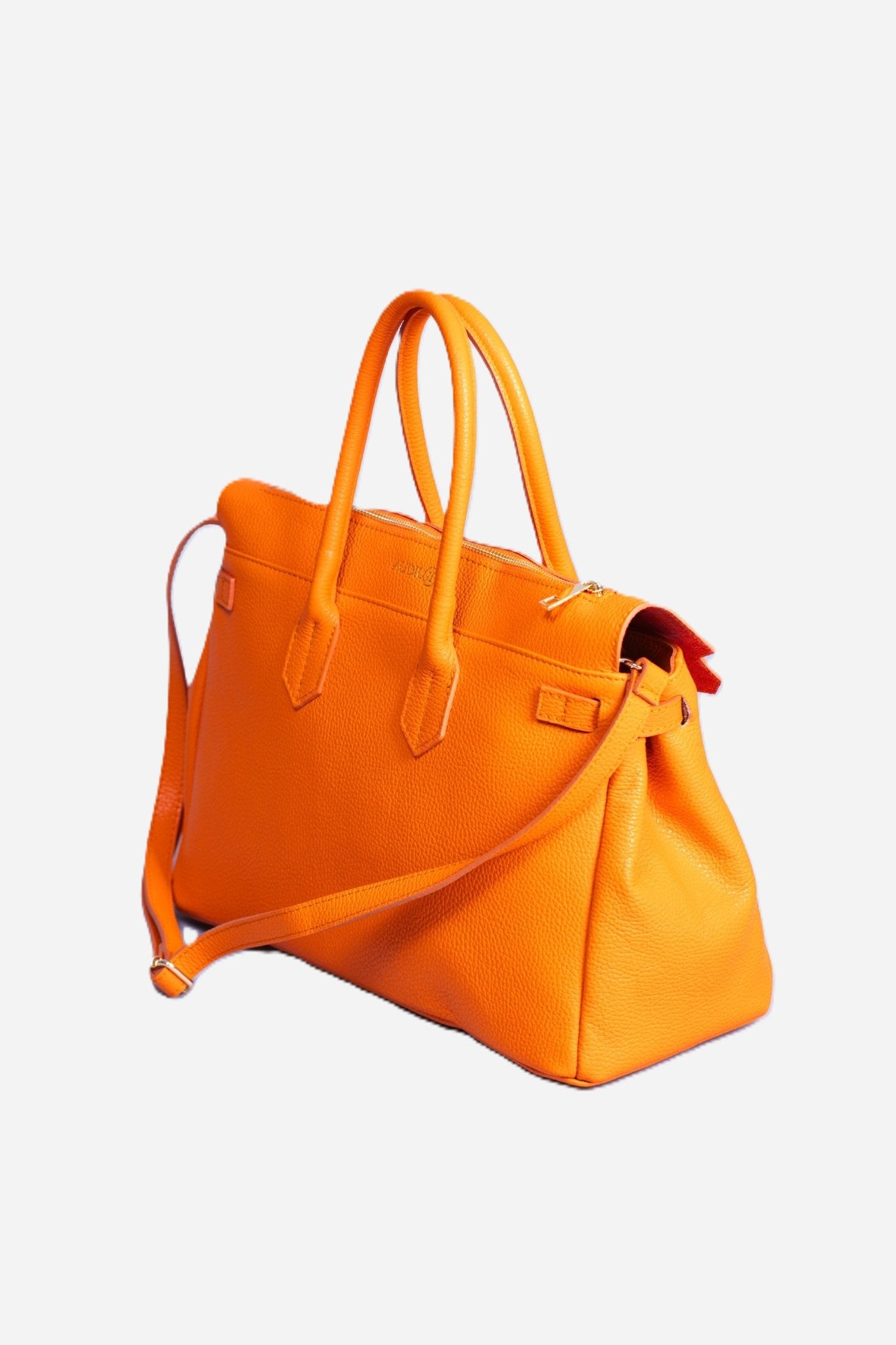 Borsa donna LUNA in vera pelle arancione