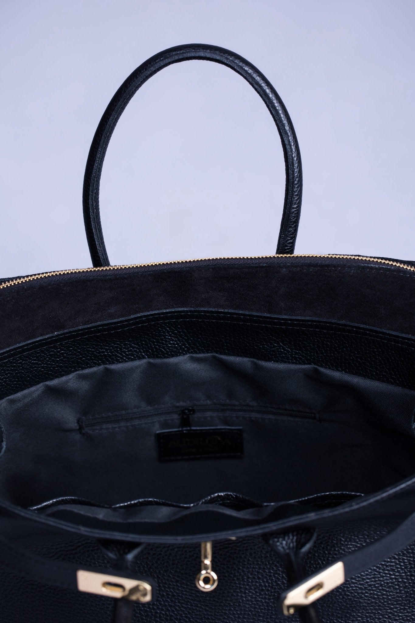 Borsa Donna LUNA in Vera Pelle Nero Made in Italy – Eleganza Artigianale - Alidiluna