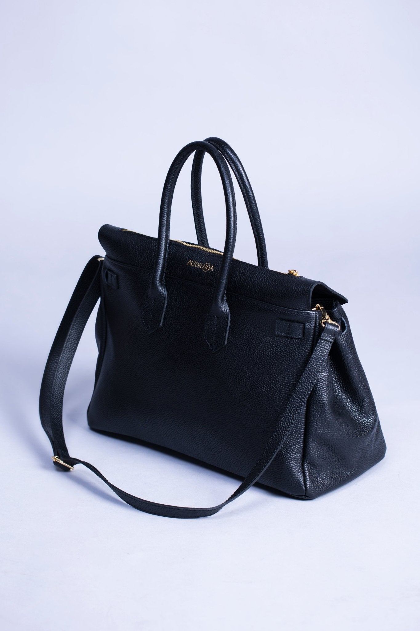 Borsa Donna LUNA in Vera Pelle Nero Made in Italy – Eleganza Artigianale - Alidiluna