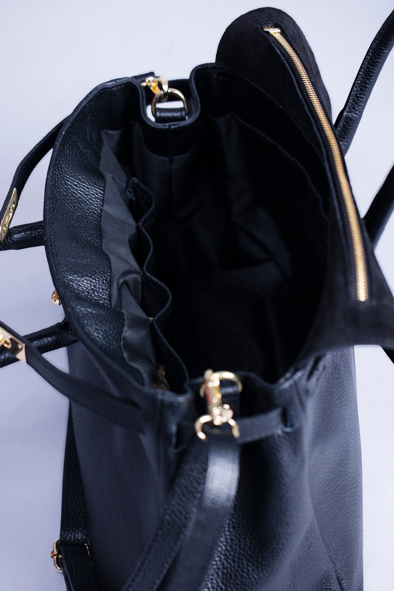 Borsa Donna LUNA in Vera Pelle Nero Made in Italy – Eleganza Artigianale - Alidiluna