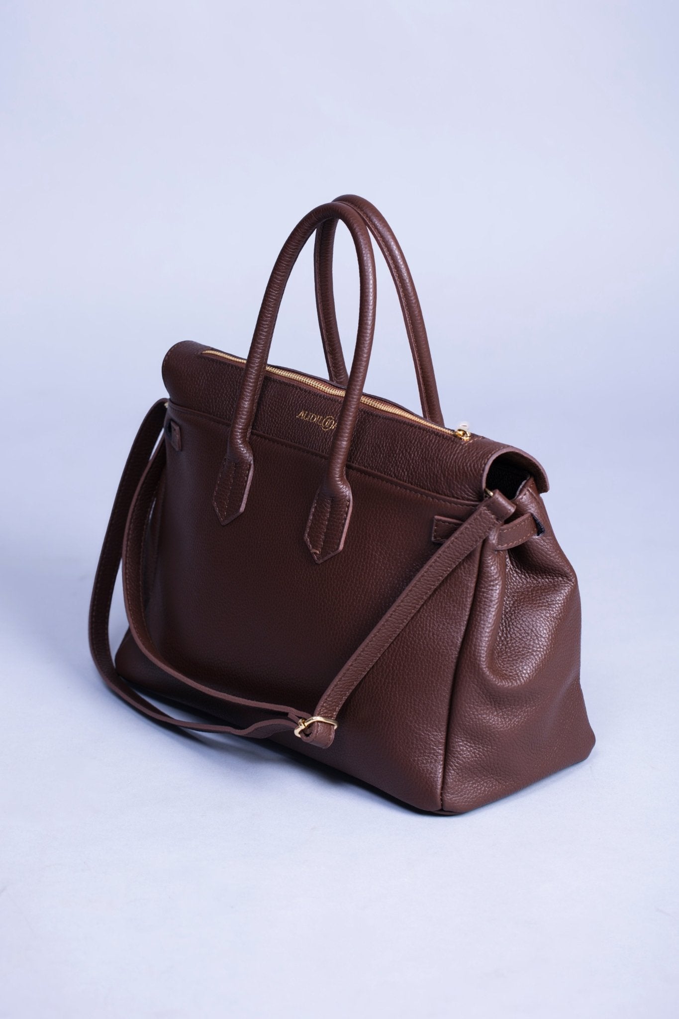 Borsa Donna LUNA in Vera Pelle Taupe Made in Italy – Eleganza Artigianale - Alidiluna