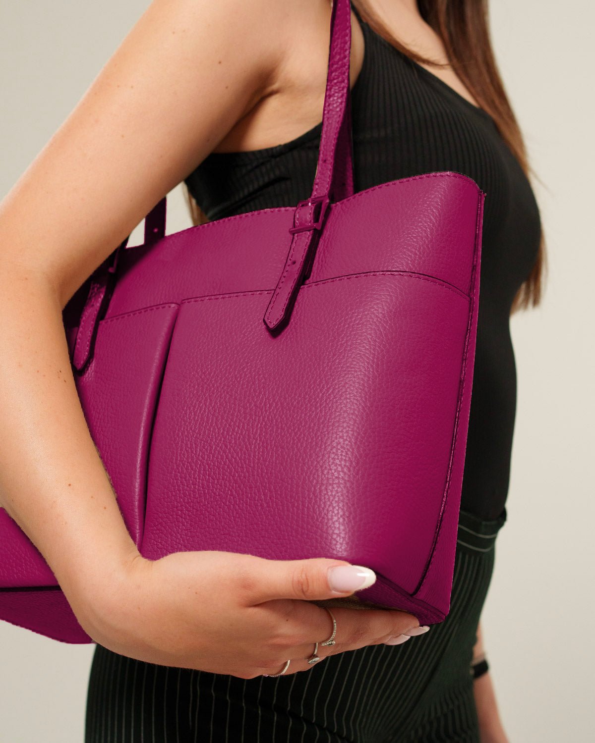 Borsa Donna Monica Vera Pelle Vino Elegante - Alidiluna