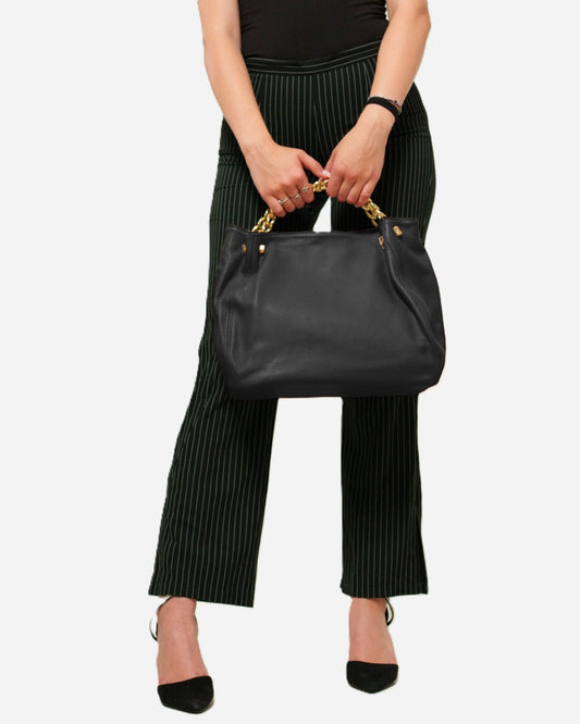 Borsa Spalla Donna Valentina in vera pelle Nero