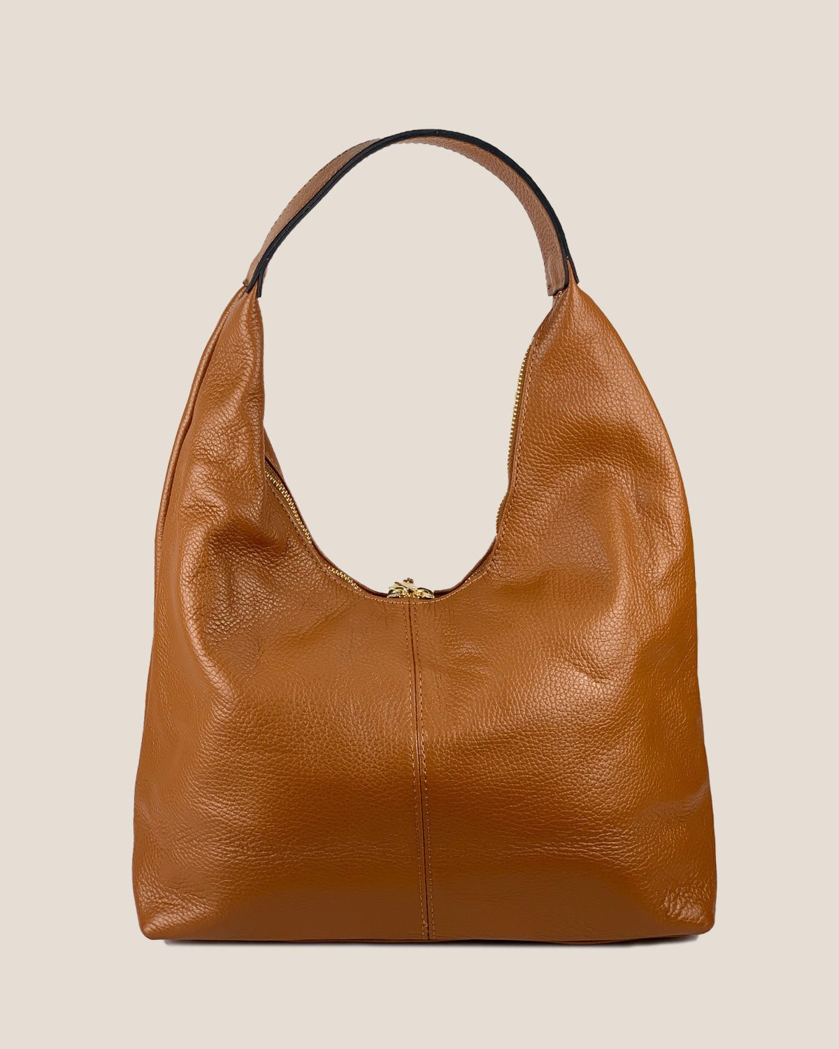Borsa Spalla Hobo Donna Laura Vera Pelle Marrone - Alidiluna