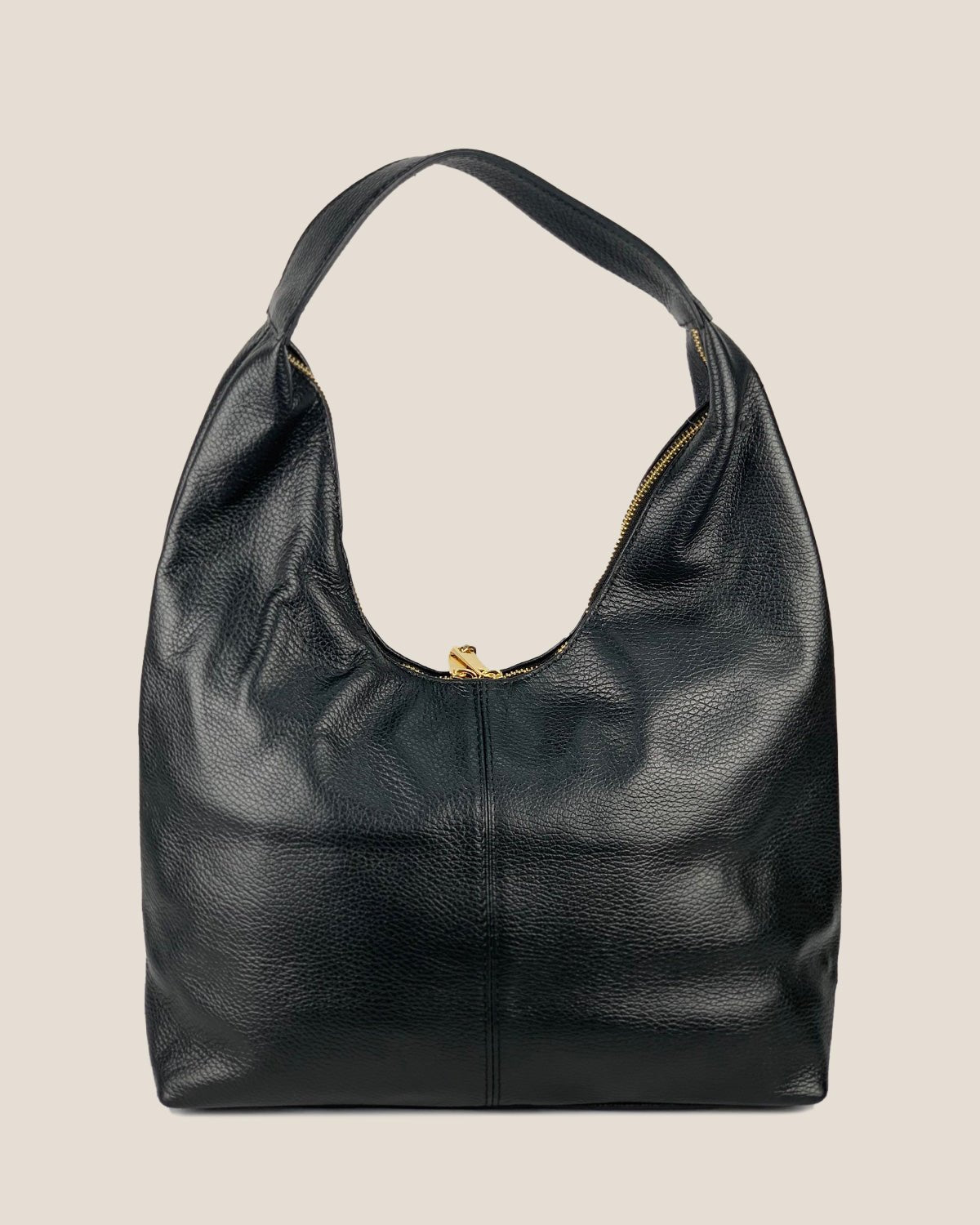 Borsa Spalla Hobo Donna Laura Vera Pelle Nero - Alidiluna