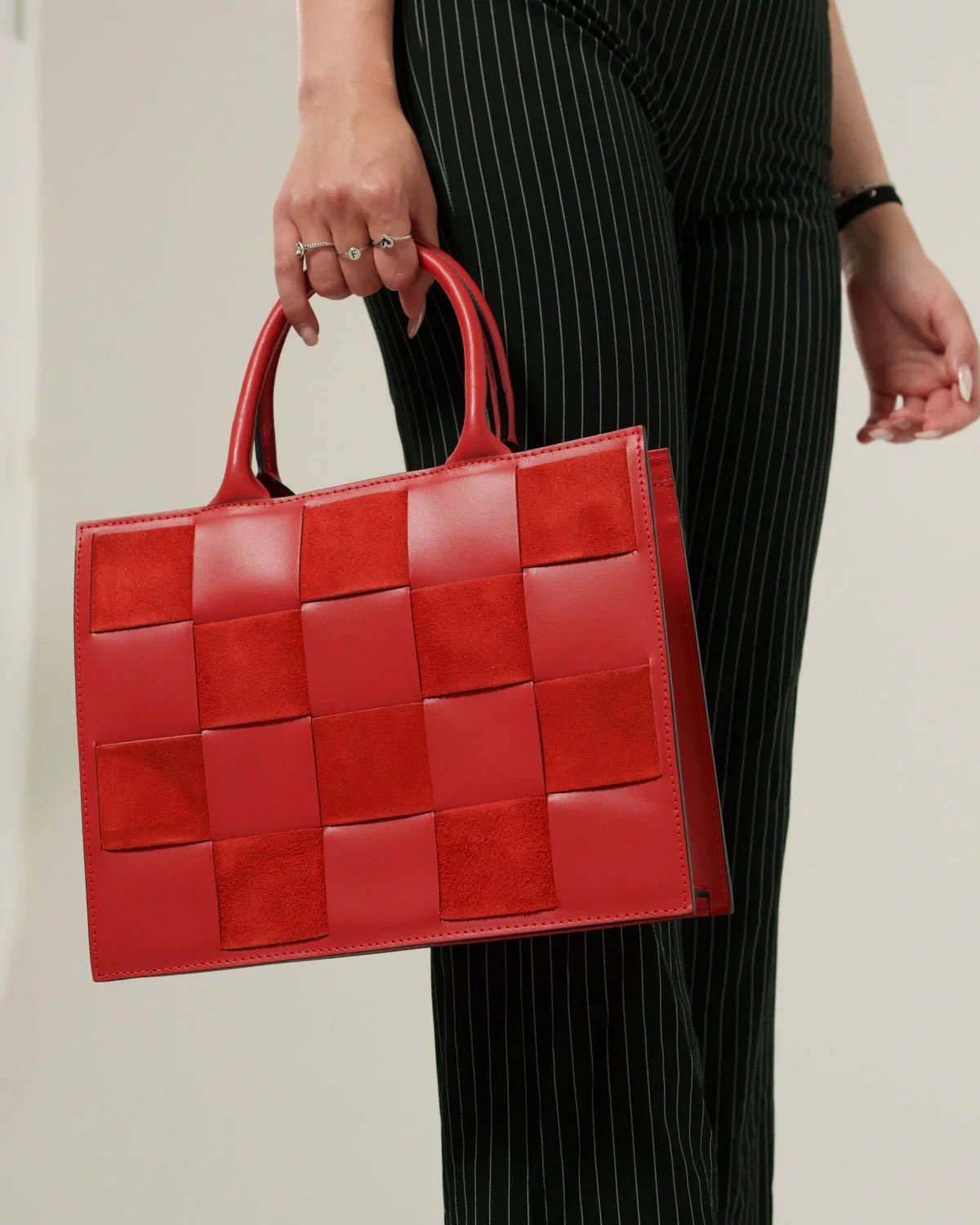 Borsa spalla o a mano donna Ada in vera pelle Rosso con zip - Alidiluna
