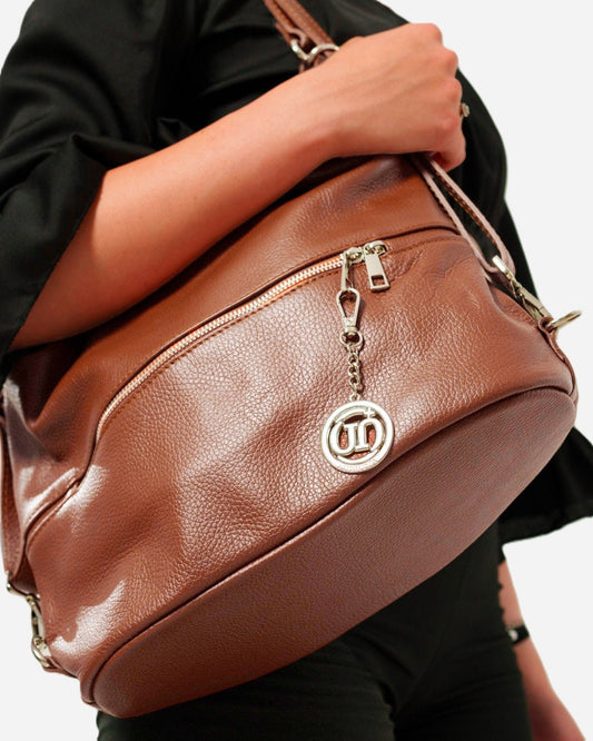 Borsa Spalla  Zaino Donna Monia Vera Pelle Marrone