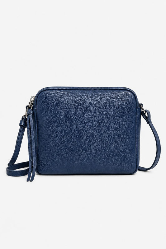 EDVIGE — Borsa a spalla in vera pelle color jeans | Made in Italy