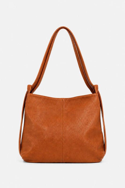 Borsa a Spalla Donna Francesca in Vera Pelle Cognac | Made in Italy