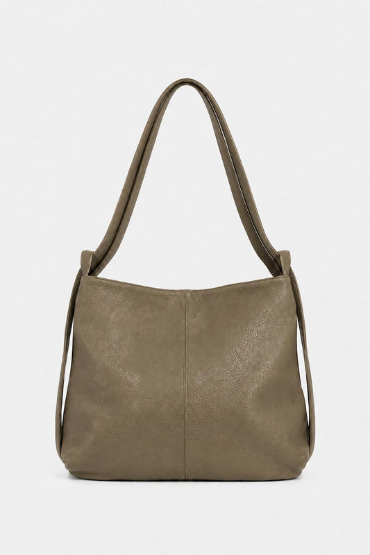 Borsa a Spalla Donna Francesca in Vera Pelle Fango | Made in Italy
