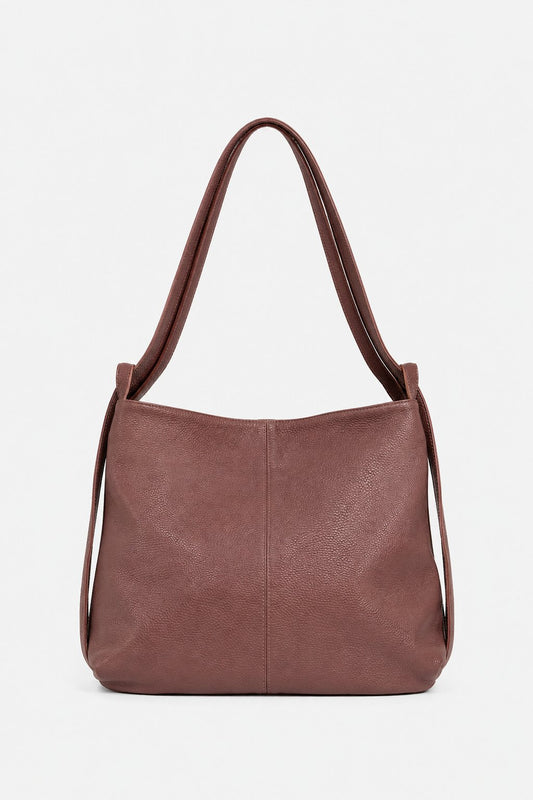 Francesca Women's Shoulder Bag Backpack Genuine Brown Leather Versatile Practical