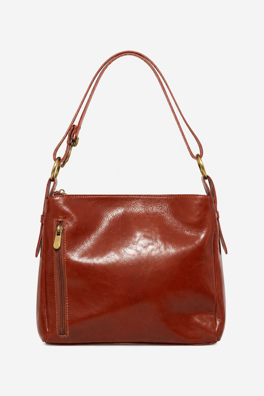 Paola Women's Shoulder Bag in Elegant Dark Brown Genuine Leather