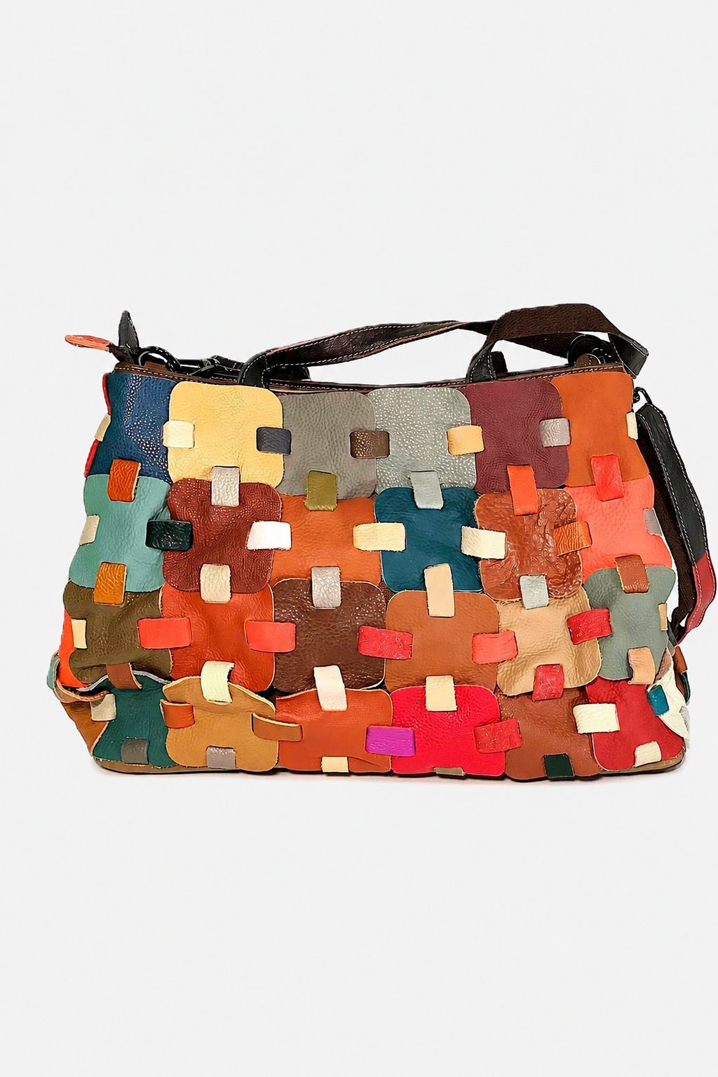 Borsa Donna ROBERTA | Pelle Patchwork Multicolore | Spalla e Zaino