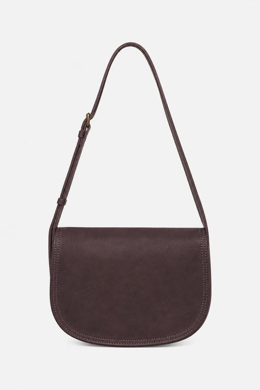 Borsa Tracolla Elena Vera Pelle Vacchetta Marrone Scuro