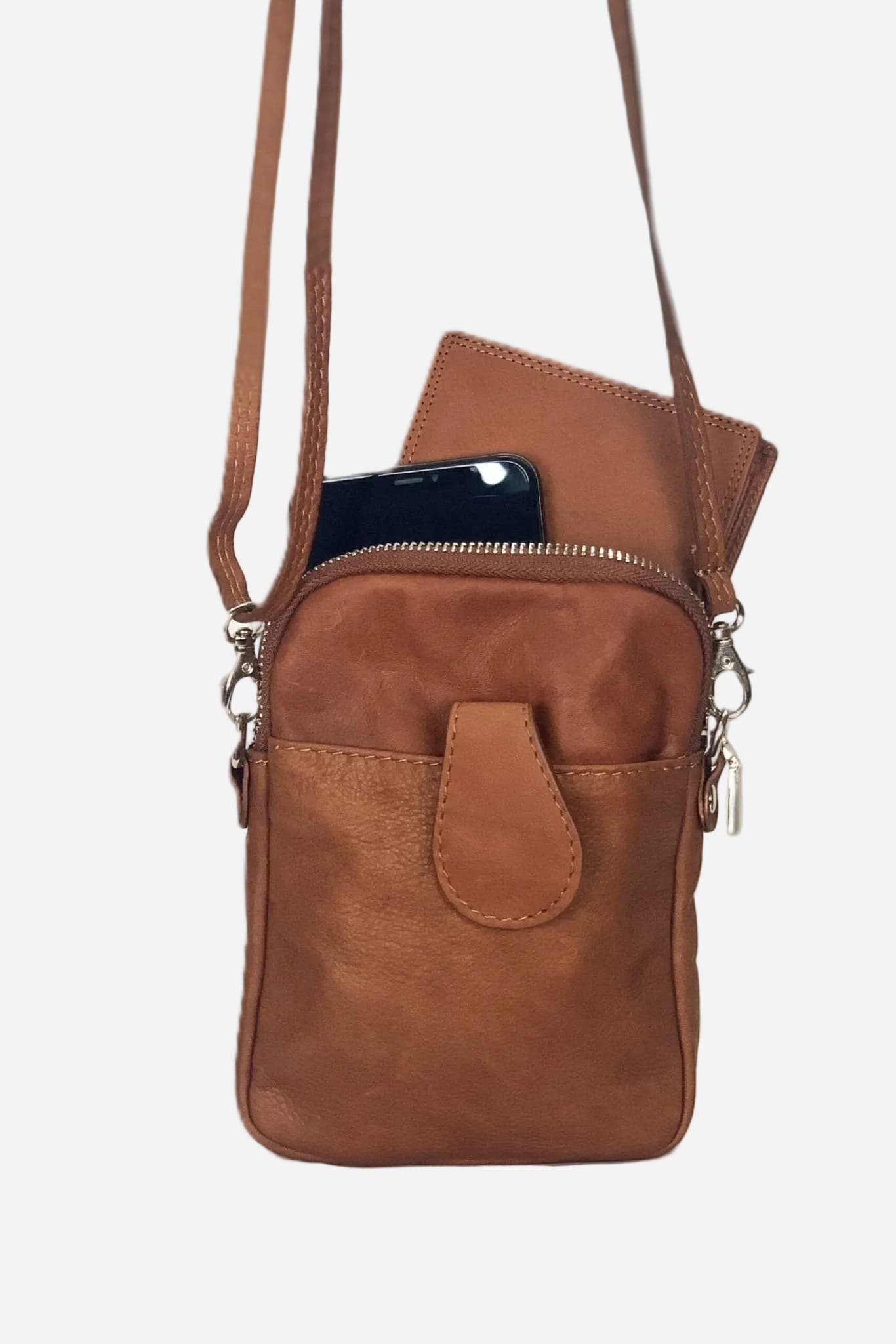 Attilio Brown Small Leather Sports Men's Shoulder Bag