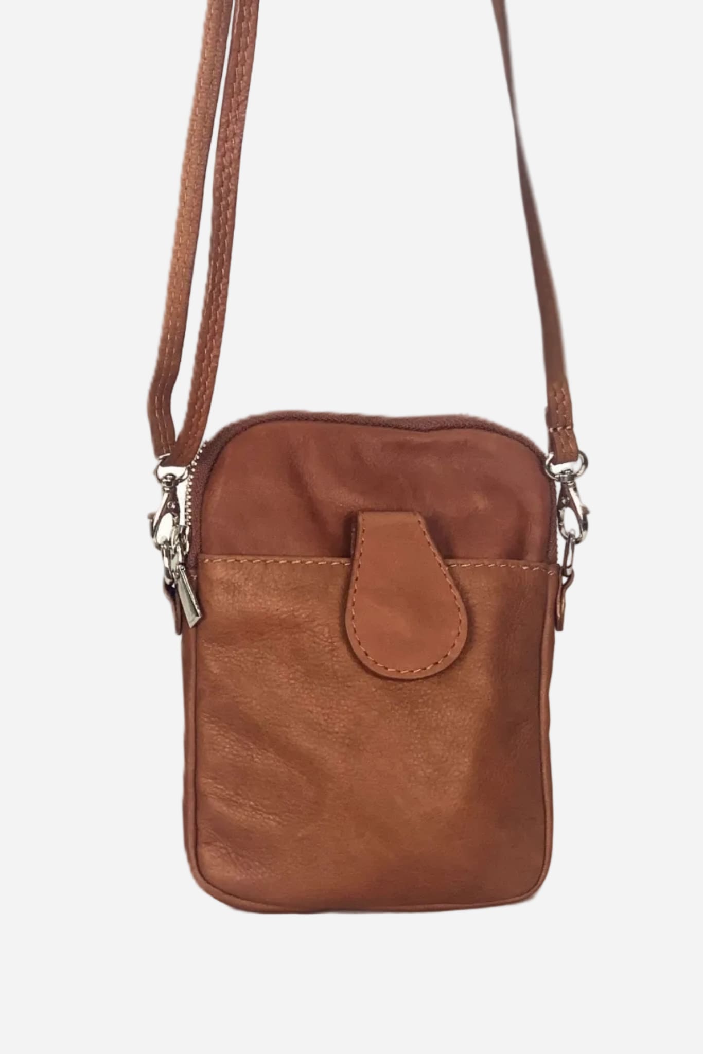 Attilio Brown Small Leather Sports Men's Shoulder Bag