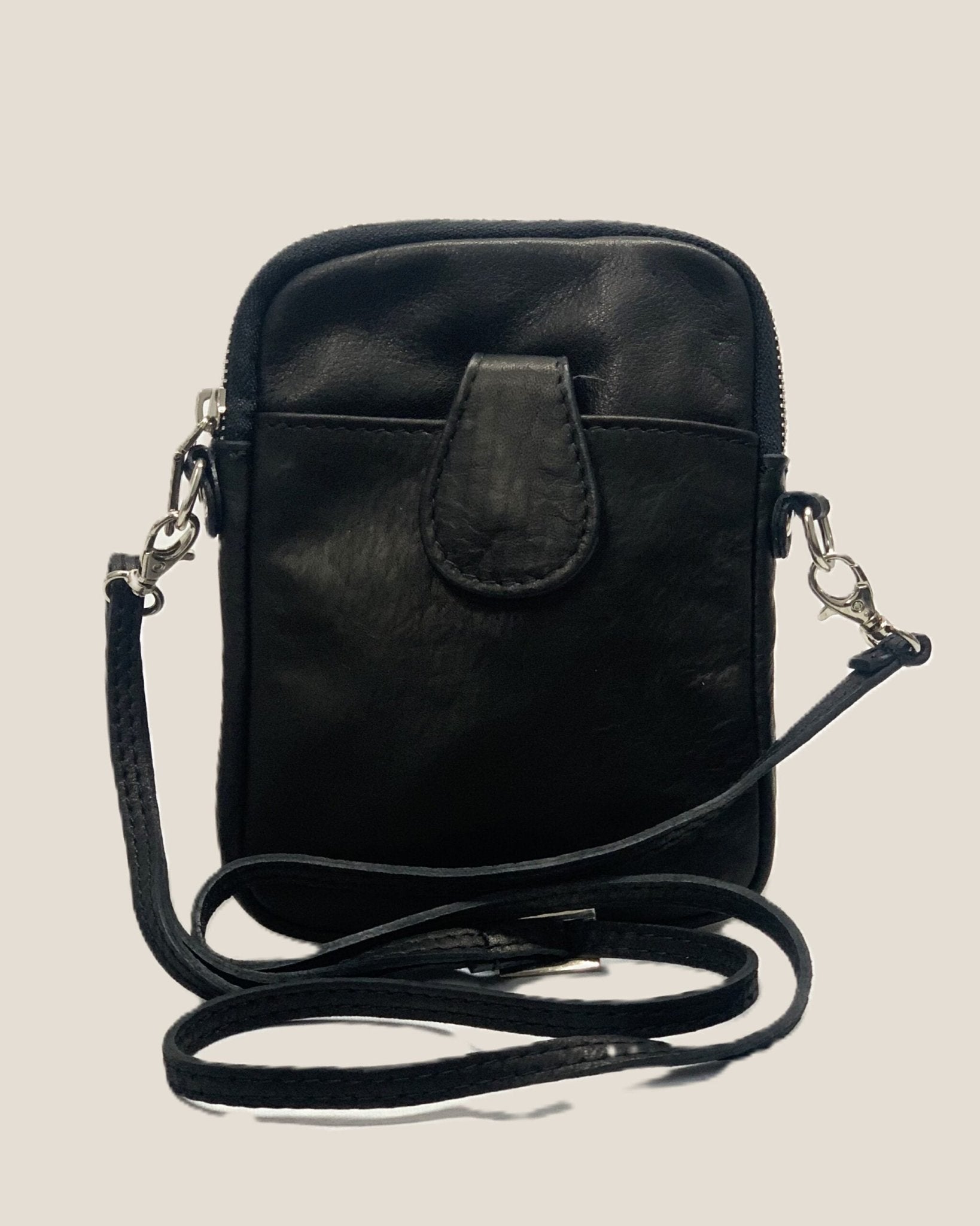 Borsellino tracolla da Uomo sportivo piccolo in Pelle Attilio Nero - Alidiluna