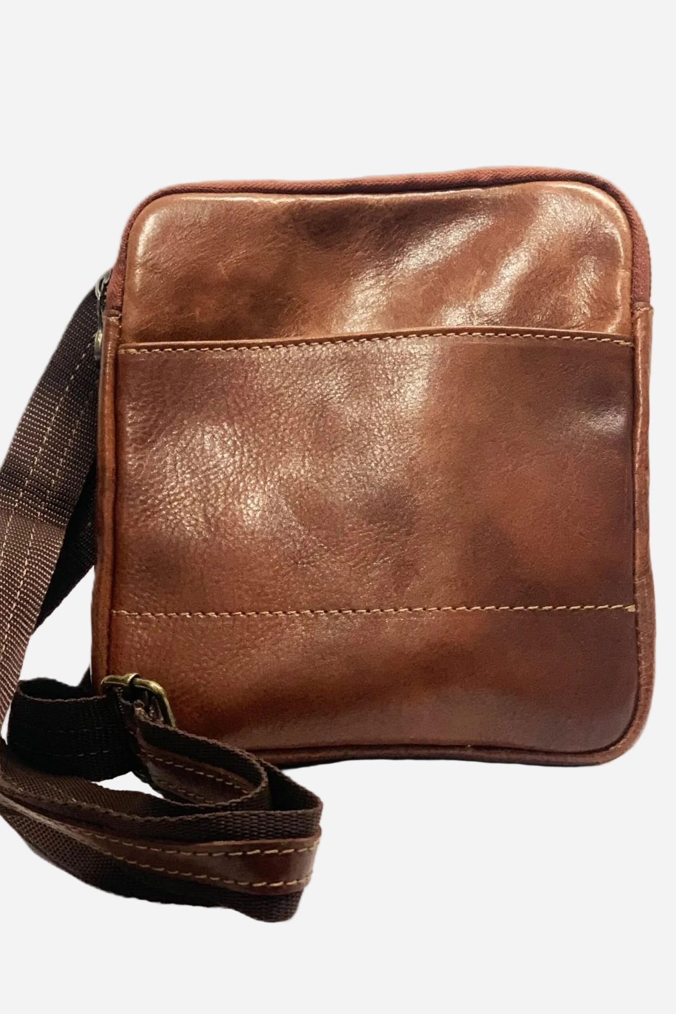Tommaso Brown Men's Compact Sporty Leather Shoulder Bag