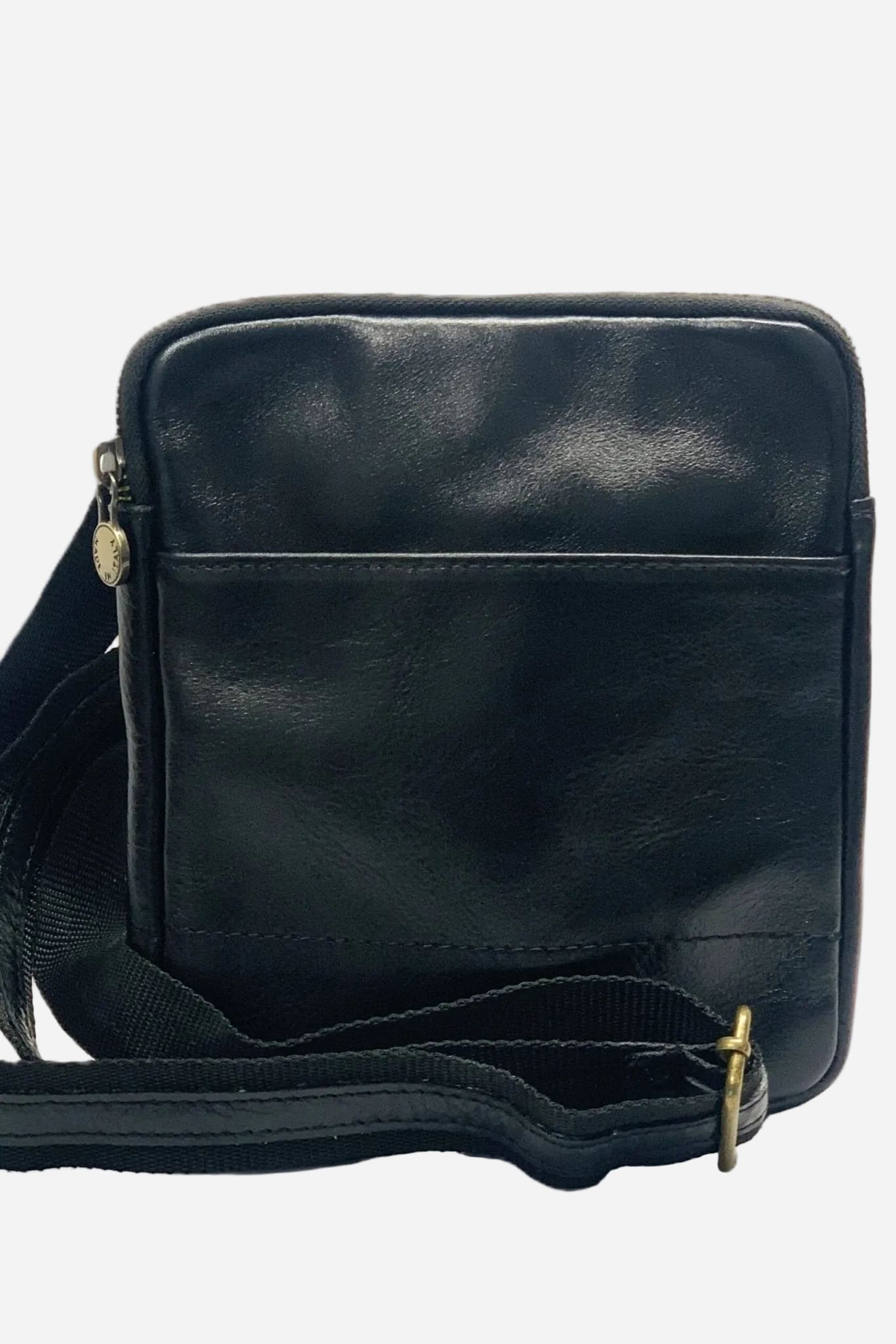 Black Tommaso Men's Compact Sporty Leather Shoulder Bag