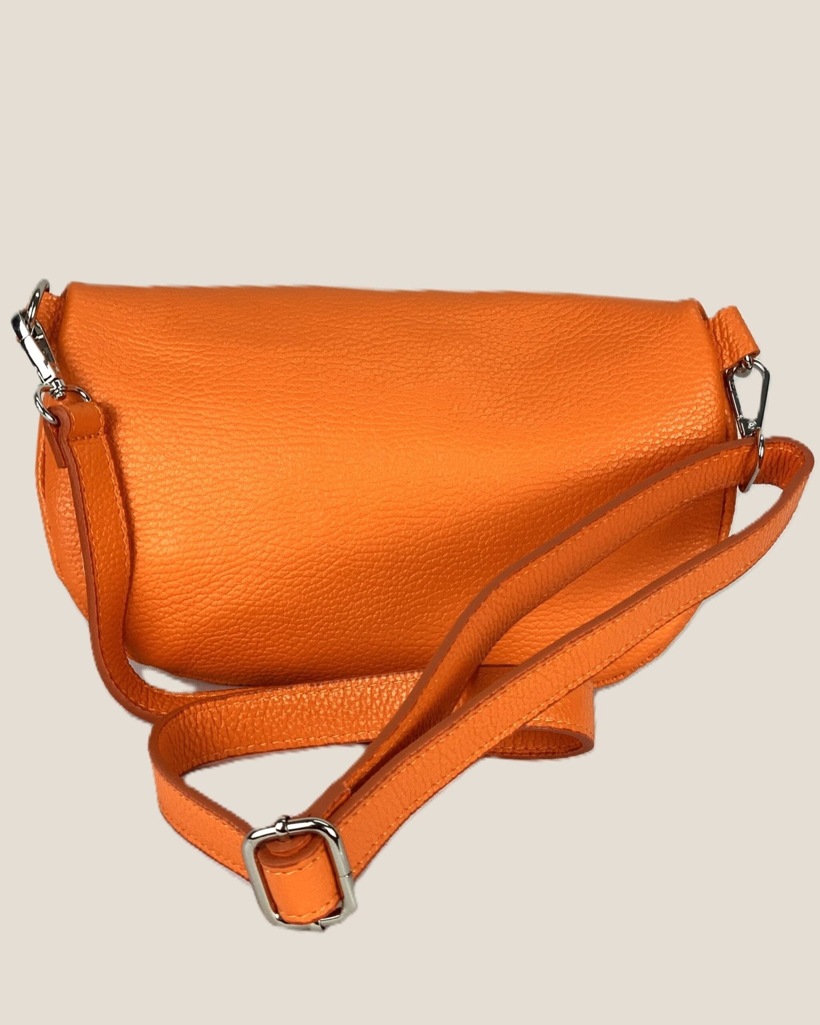 Marsupio o borsa a tracolla donna in vera pelle Emma colore Arancio - Alidiluna