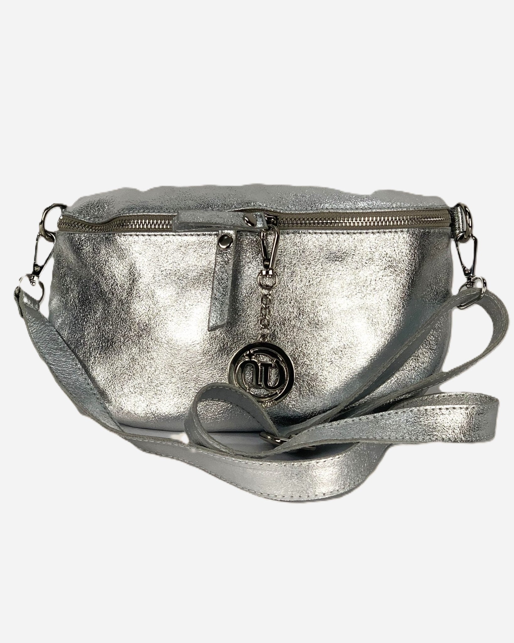 Marsupio Donna EMMA in Vera Pelle Argento | Made in Italy