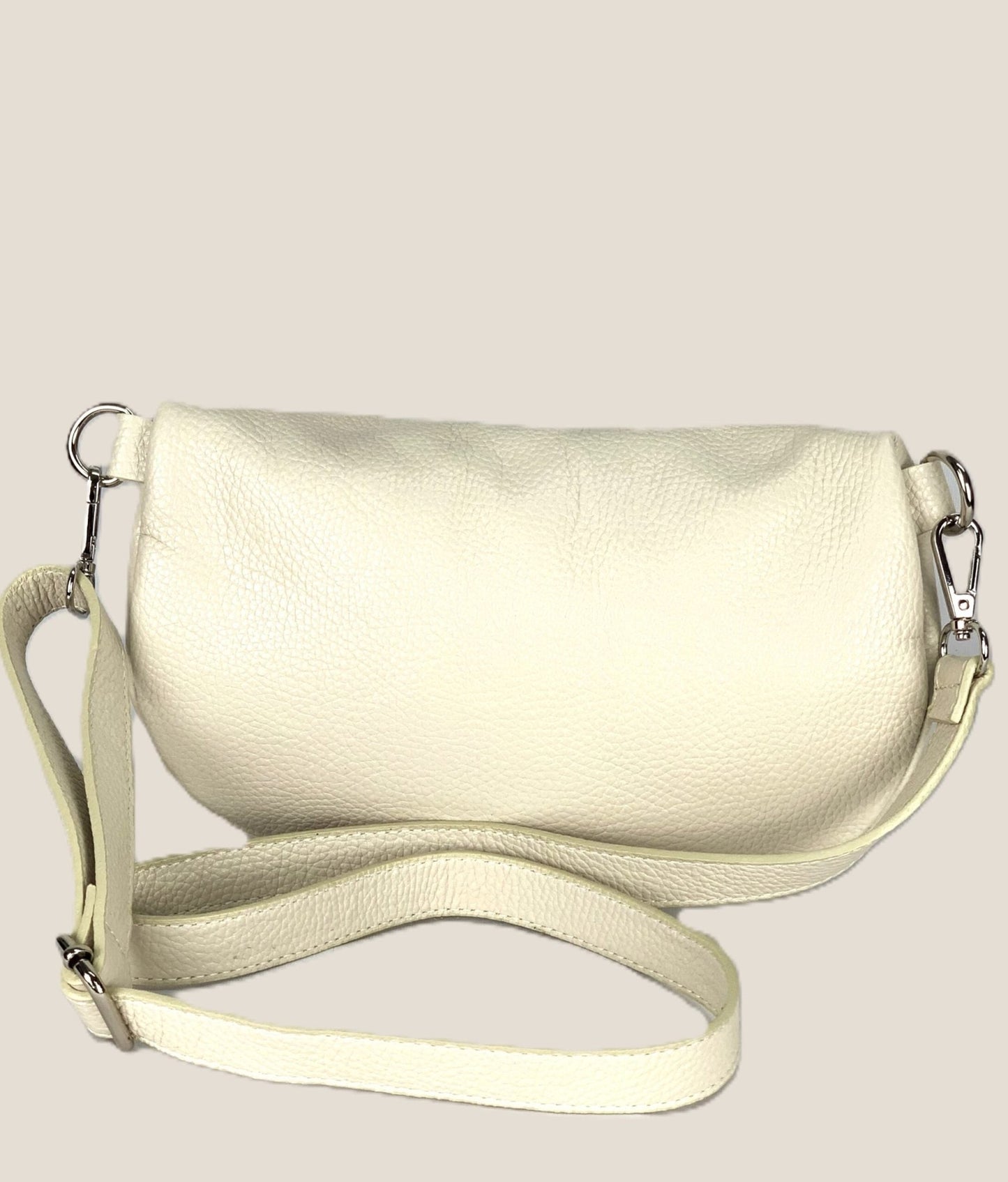 Marsupio o borsa a tracolla donna in vera pelle Emma colore Beige - Alidiluna