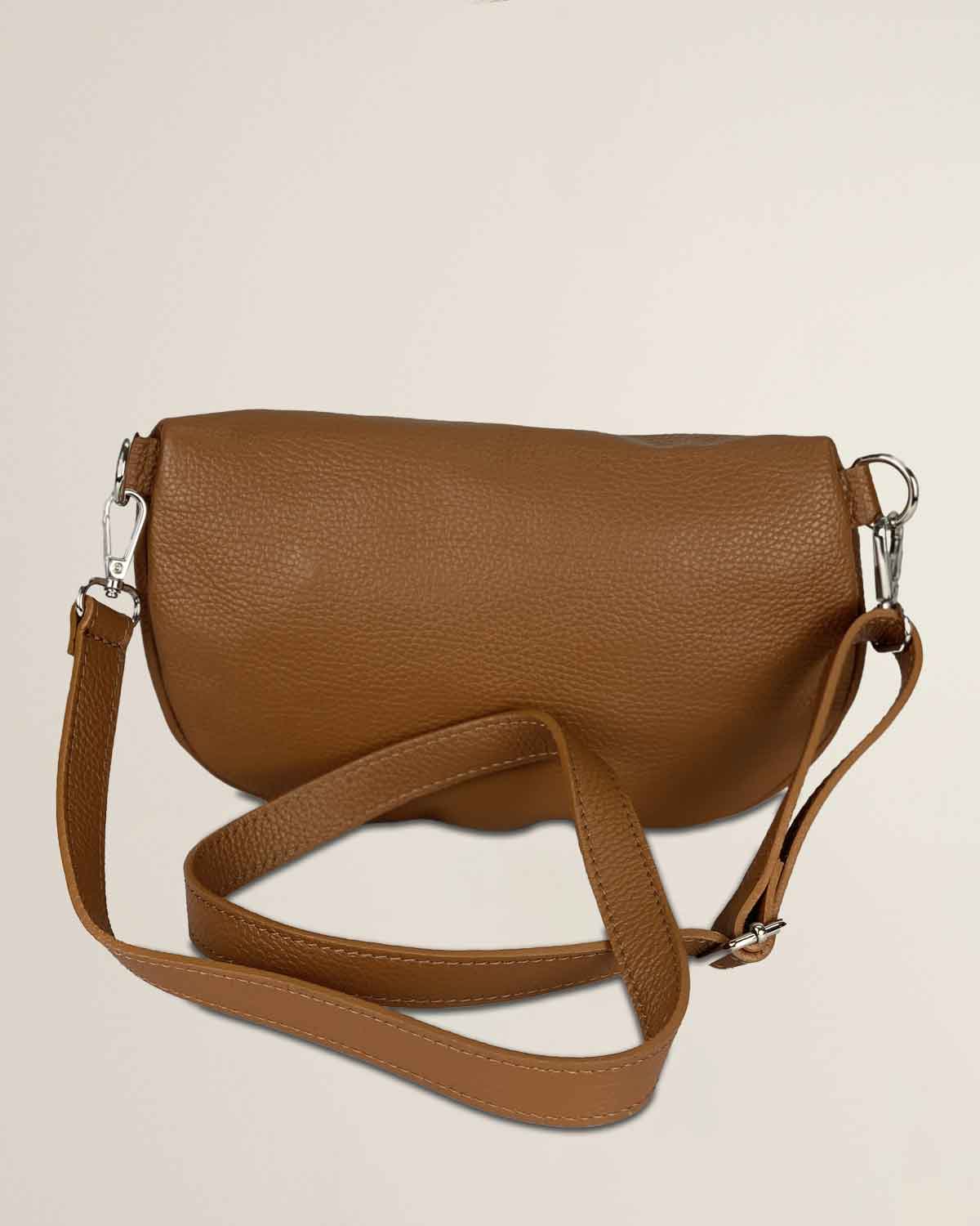 Marsupio o borsa a tracolla donna in vera pelle Emma colore Marrone - Alidiluna