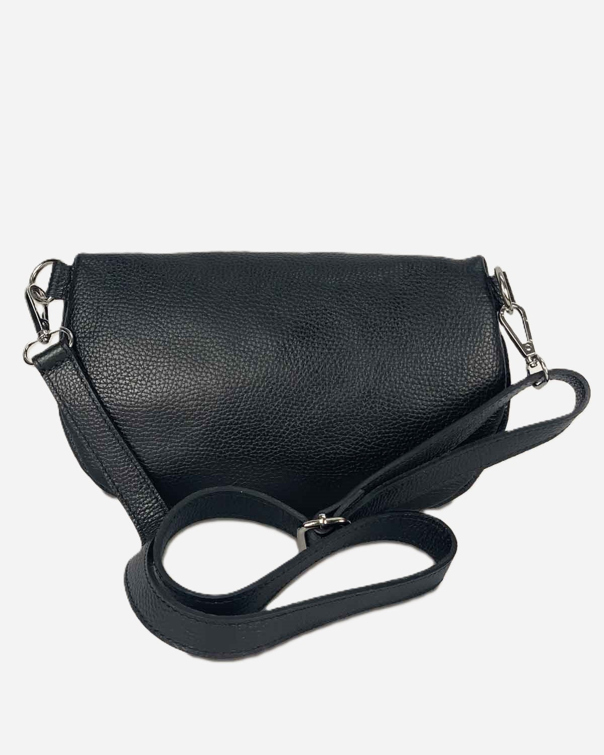 Emma women's genuine leather bum bag or shoulder bag in black