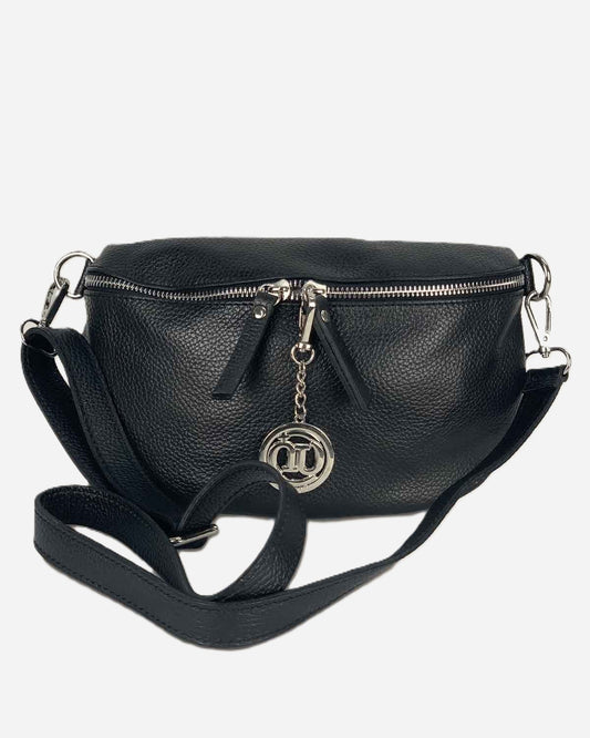 Marsupio Donna EMMA in Vera Pelle Nero | Made in Italy