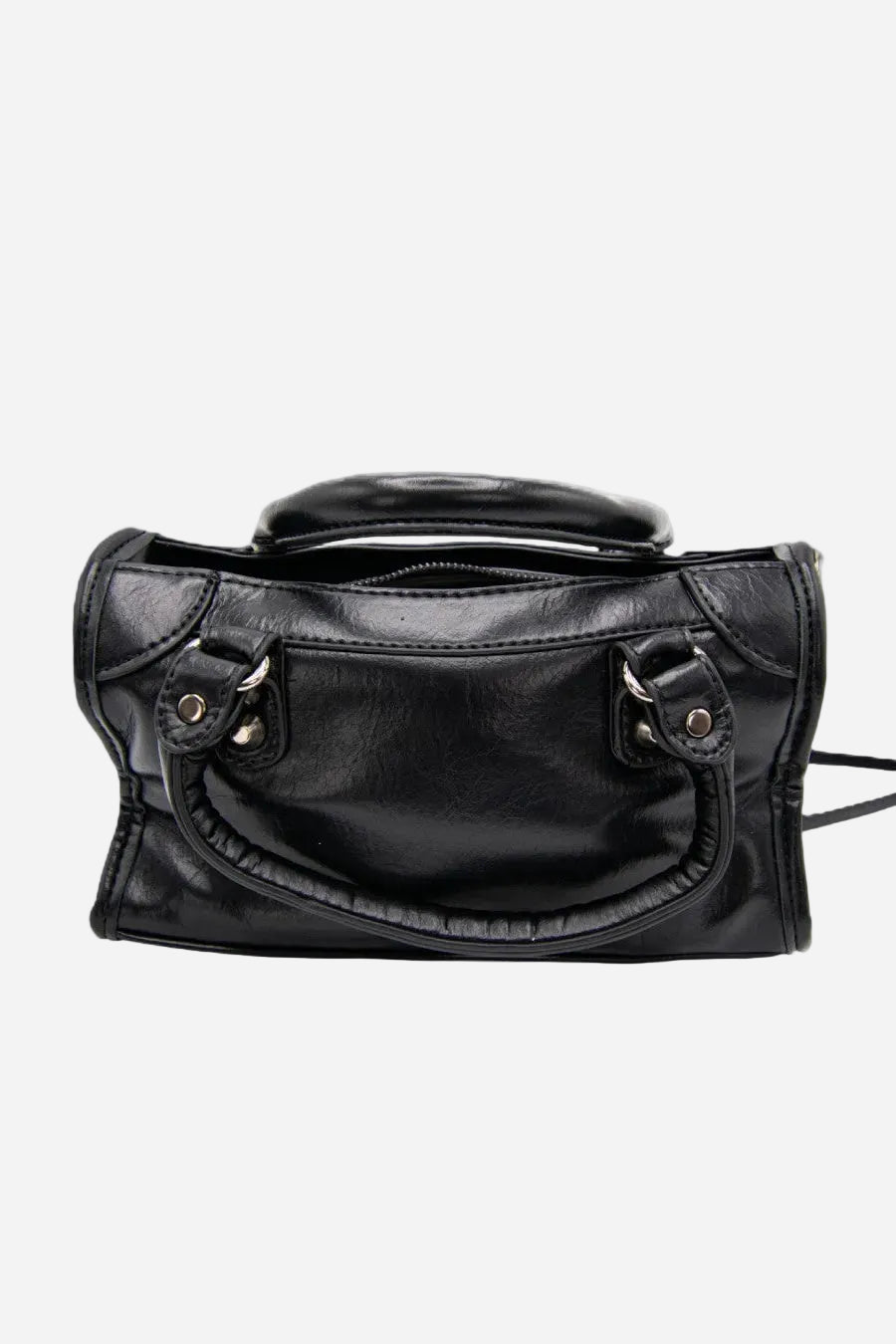 VYVA Rebel Bag — Borsa a mano e tracolla in ecopelle nera | Black Edition