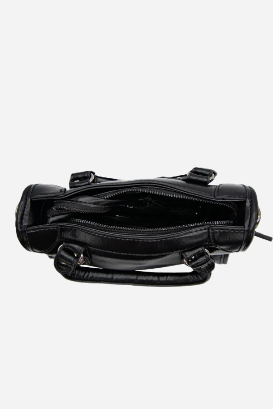 VYVA Rebel Bag — Borsa a mano e tracolla in ecopelle nera | Black Edition