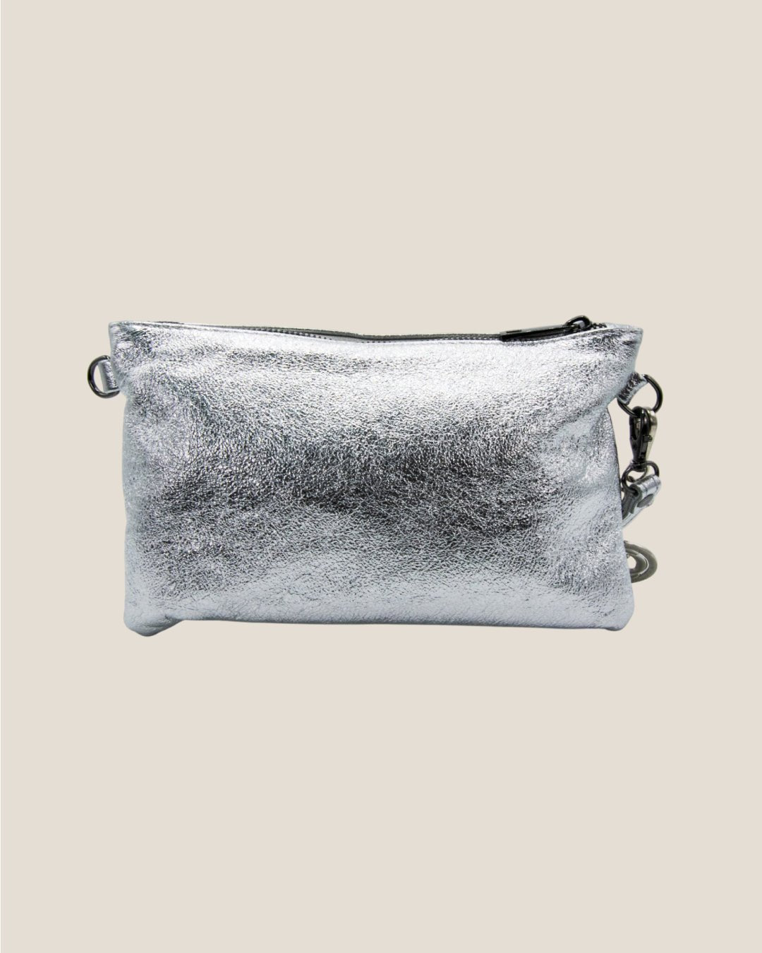 Pochette a tracolla Donna Chiara in vera pelle Argento - Alidiluna