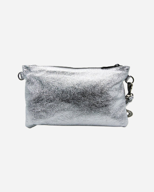 Pochette a tracolla Donna Chiara in vera pelle Argento