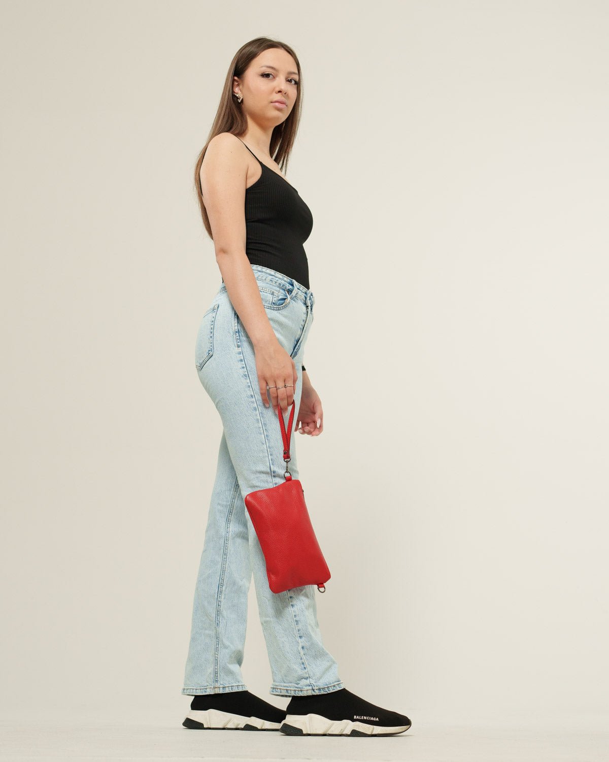 Pochette a tracolla Donna Chiara in vera pelle Rosso - Alidiluna