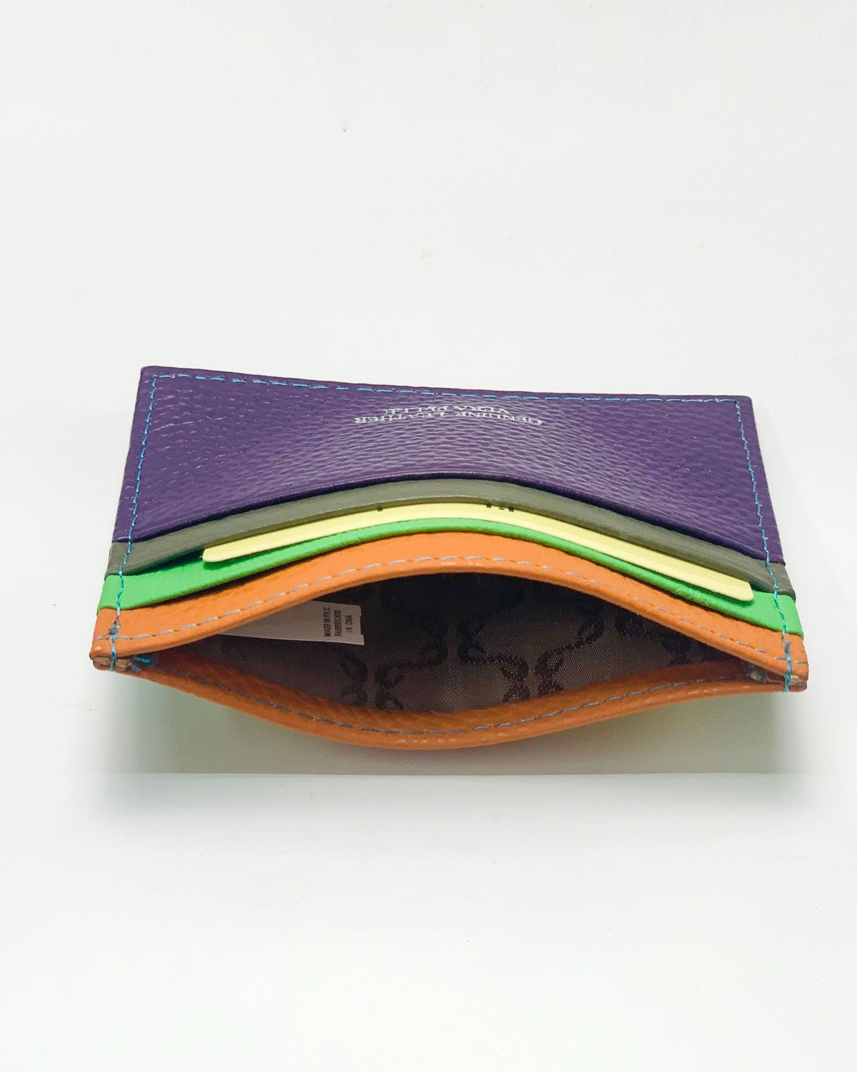 Porta carte Giove uomo in pelle viola multicolore - Alidiluna