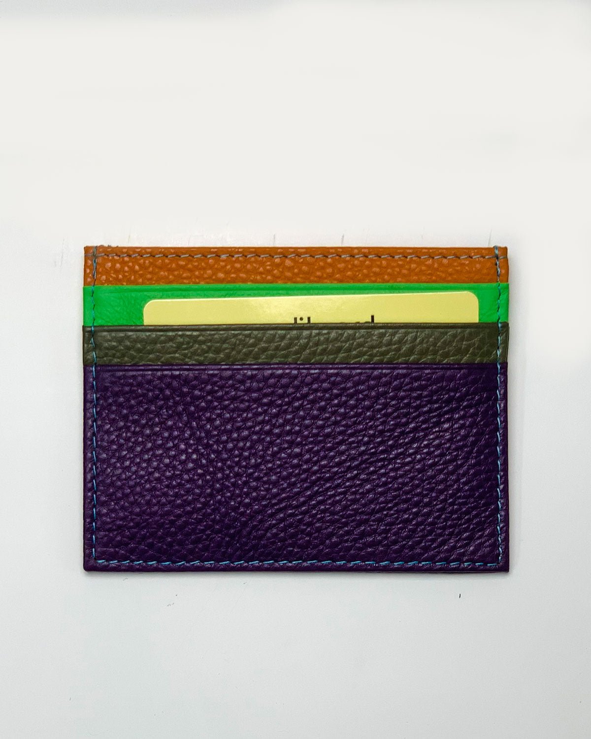 Porta carte Giove uomo in pelle viola multicolore - Alidiluna