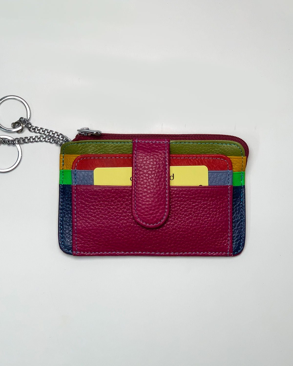 Porta carte portamonete Zeus uomo in pelle Ciclamino multicolore - Alidiluna