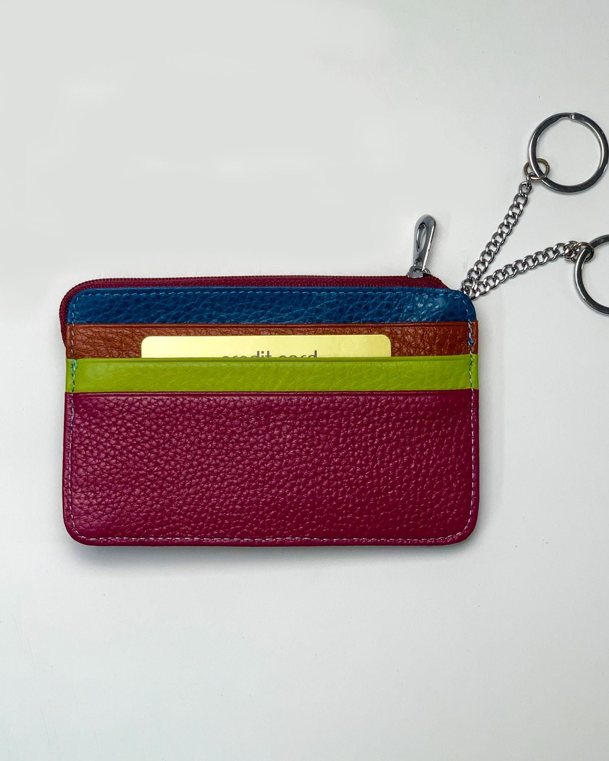 Porta carte portamonete Zeus uomo in pelle Ciclamino multicolore - Alidiluna